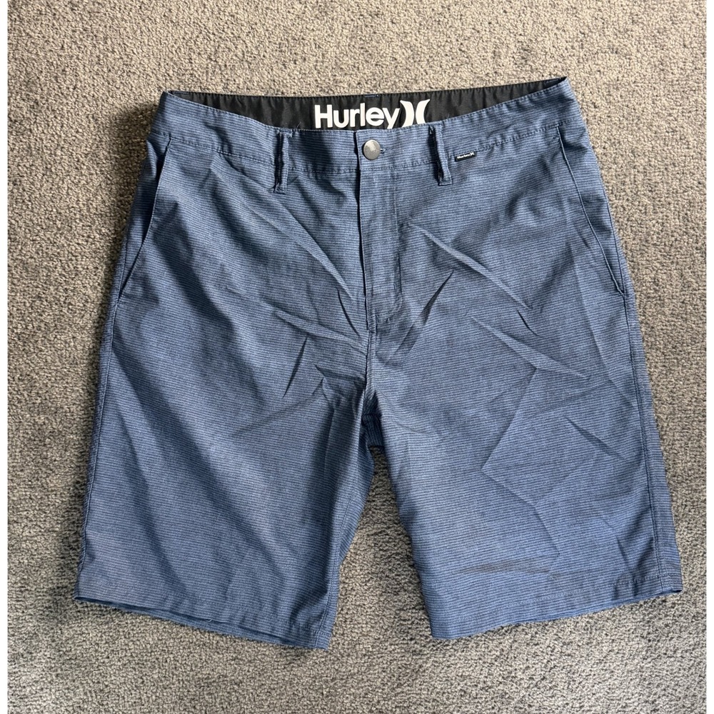 Hurley Drifter Hybrid Shorts Mens 32 Blue Textured Stripe MWS0005680 Quick Dry